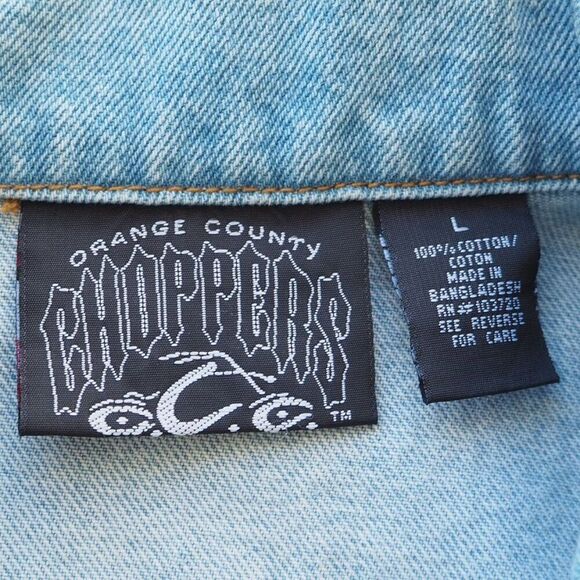 OCC Orange County Choppers Y2K Sleeveless Distressed Bikers Denim Vest Men's L - Picture 3 of 8